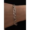 Pulsera Plata Circonitas Eslabones Talla Grande 21cm Mujer Hombre Brillo