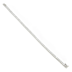 Pulsera Rivière de Plata 925 con Circonitas Talla Radiante | Elegante y Brillante para Mujer y Novia | Largo 17 cm