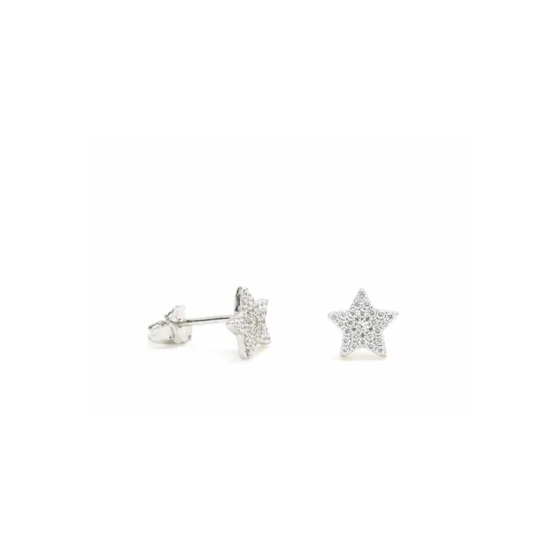 Pendientes de Plata 925 en Forma de Estrella con Circonitas Blancas  Joyas para Mujer y Niña Lineargent16374-W-A