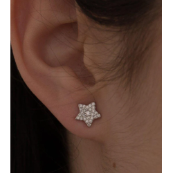 Pendientes de Plata 925 en Forma de Estrella con Circonitas Blancas  Joyas para Mujer y Niña Lineargent16374-W-A