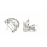 Pendientes Plata Circonitas Mujer Cierre Omega
