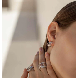 Pendientes Plata Circonitas Mujer Cierre Omega