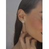 Pendientes de Mujer Lineargent Flor de Plata Dorada con Circonitas y Perla 3mm – Ref. 19862-A