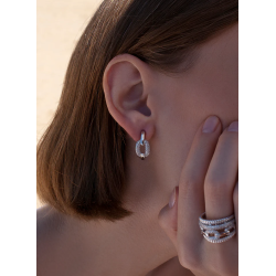 Pendientes de Plata Lineargent con Cierre Omega y Eslabones con Circonitas para Mujer – Ref. 18526-A