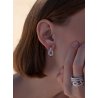 Pendientes de Plata Lineargent con Cierre Omega y Eslabones con Circonitas para Mujer – Ref. 18526-A