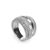 Anillo de Mujer en Plata 925 Grande con Cuatro Bandas y Eslabones con Circonitas – Lineargent Ref. 18526-R (Talla 16)