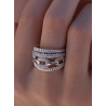 Anillo de Mujer en Plata 925 Grande con Cuatro Bandas y Eslabones con Circonitas – Lineargent Ref. 18526-R (Talla 16)