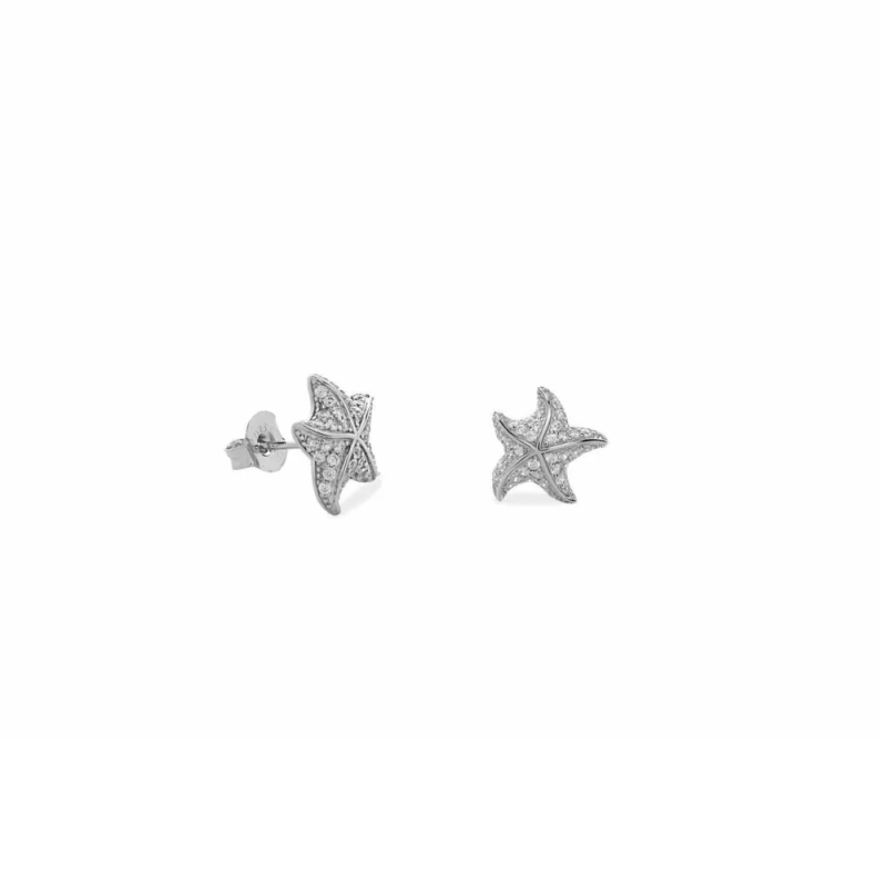 Pendientes de Plata 925 en Forma de Estrella de Mar con Circonitas Lineargent 18475-A
