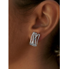 Pendientes de Plata 925 con Circonitas Blancas para Mujer – Diseño Entrelazado y Cierre Omega | Lineargent 11610-A