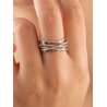 Anillo Plata 925 para Mujer con Bandas Entrelazadas y Circonitas Blancas – Talla 16