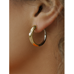 Aros de Plata Bicolor para Mujer en Dorado y Plateado – 25mm, Diseño Doble Color Lineargent 20216-G-A