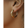 Aros de Plata Bicolor para Mujer en Dorado y Plateado – 25mm, Diseño Doble Color Lineargent 20216-G-A