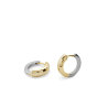 Aros de Plata Bicolor para Mujer en Dorado y Plateado – 18mm, Diseño Doble Color Lineargent 20215-G-A