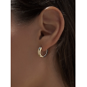 Aros de Plata Bicolor para Mujer en Dorado y Plateado – 18mm, Diseño Doble Color Lineargent 20215-G-A