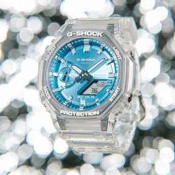 Reloj G-Shock GA-2100BM-7A2ER Carbon Core Guard Blanco – 20 Bar, Cronómetro y Hora Mundial