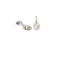 Pendientes Largos Pequeños de Plata 925 Bicolor con Circonitas – Baño de Oro, 2 cm – Lineargent 20166-A