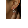 Pendientes Largos Pequeños de Plata 925 Bicolor con Circonitas – Baño de Oro, 2 cm – Lineargent 20166-A