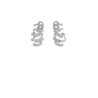 Pendientes Largos de Plata 925 con Baño de Rodio y Circonitas – Diseño Sinuoso para Novia y Fiesta (32 x 16,4 x 8,5 mm)