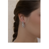 Pendientes Largos de Plata 925 con Baño de Rodio y Circonitas – Diseño Sinuoso para Novia y Fiesta (32 x 16,4 x 8,5 mm)
