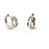 Pendientes de Aro de Plata 925 Dorados con Banda Ondulada de Circonitas – Cierre Fácil - Lineargent 20167-A