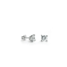 Pendientes de Plata con Circonita de 7 mm y Diseño de Cuatro Garras – Unisex - Lineargent 12558-A