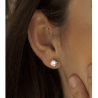 Pendientes de Plata con Circonita de 7 mm y Diseño de Cuatro Garras – Unisex - Lineargent 12558-A
