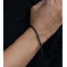 Pulsera tipo riviere de plata 925 con baño de rutenio negro y circonitas negras princesa – 22 cm unisex