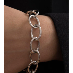 Pulsera de plata 925 de eslabones ovalados grandes para mujer- Lineargent 15202-P