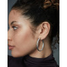 Pendientes de mujer de acero Ip dorado doble cable unido con barra con circonitas 15193e01000