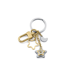 Llavero Viceroy  de mujer en acero IP dorado con estrellas y luna  75414l01012