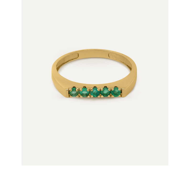 Anillo para mujer Doubler Esmeralda de oro amarillo 9k – BEA SOLDADO (Talla 17)