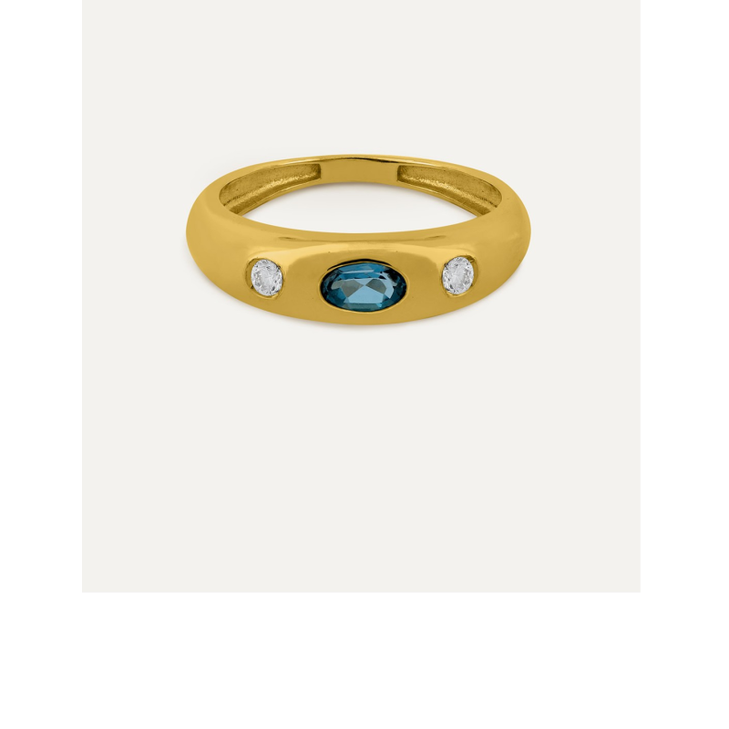 Anillo para mujer Fontaine London Blue de oro amarillo 9k – BEA SOLDADO (Talla 18)