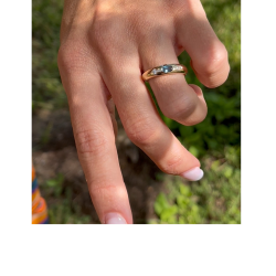 Anillo para mujer Fontaine London Blue de oro amarillo 9k – BEA SOLDADO (Talla 18)