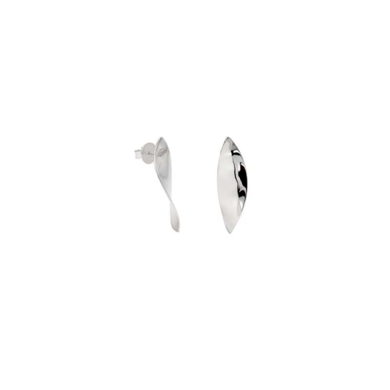 Pendientes modernos largos ondulados de plata 925  para mujer | Lineargent 19989-A