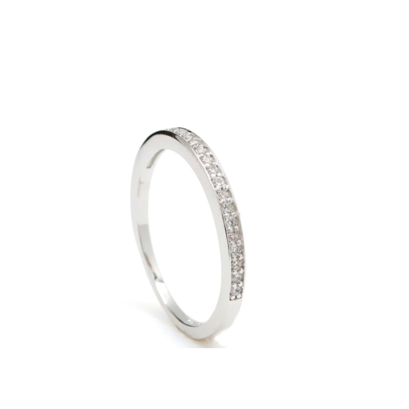 Anillo Fino Plata Carril Circonitas Mujer Lineargent 16549-R