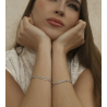 Pulsera Plata Circonitas con eslabones en formas ovaladas y circulares
