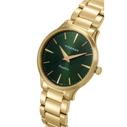 Reloj Mujer Viceroy Swiss Made Acero IP Dorado Esfera Verde 32 mm