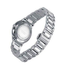 Reloj Mujer Swiss Made Elegante Acero 32 mm Esfera Negra Zafiro 5 ATM 45118-57