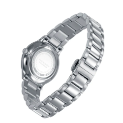 Reloj Mujer Swiss Made Elegante Acero 32 mm Esfera Azul Zafiro 5 ATM 45118-37