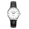 Reloj Mujer Swiss Made Elegante Acero 32 mm Zafiro Correa Piel Negra 5 ATM 45116-07