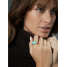Anillo Viceroy de Plata de Primera Ley con Baño de Oro y Piedra Natural Doble Amazonita y Cristal 2341a014-49