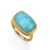Anillo Viceroy de Plata de Primera Ley con Baño de Oro y Piedra Natural Doble Amazonita y Cristal 2341a014-49