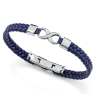 Pulsera Viceroy Hombre 14331P01013 Acero y Piel Azul Trenzada 21,5 cm
