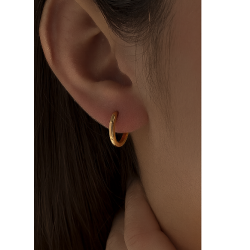 Pendientes aros ovalados de plata 925 bañados en oro para mujer 15,7 x 14 mm