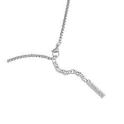 Collar Police Cruz CROSSTONE para Hombre PEAGN0078801 – Acero Inoxidable, Diseño Agrietado 500x50 mm