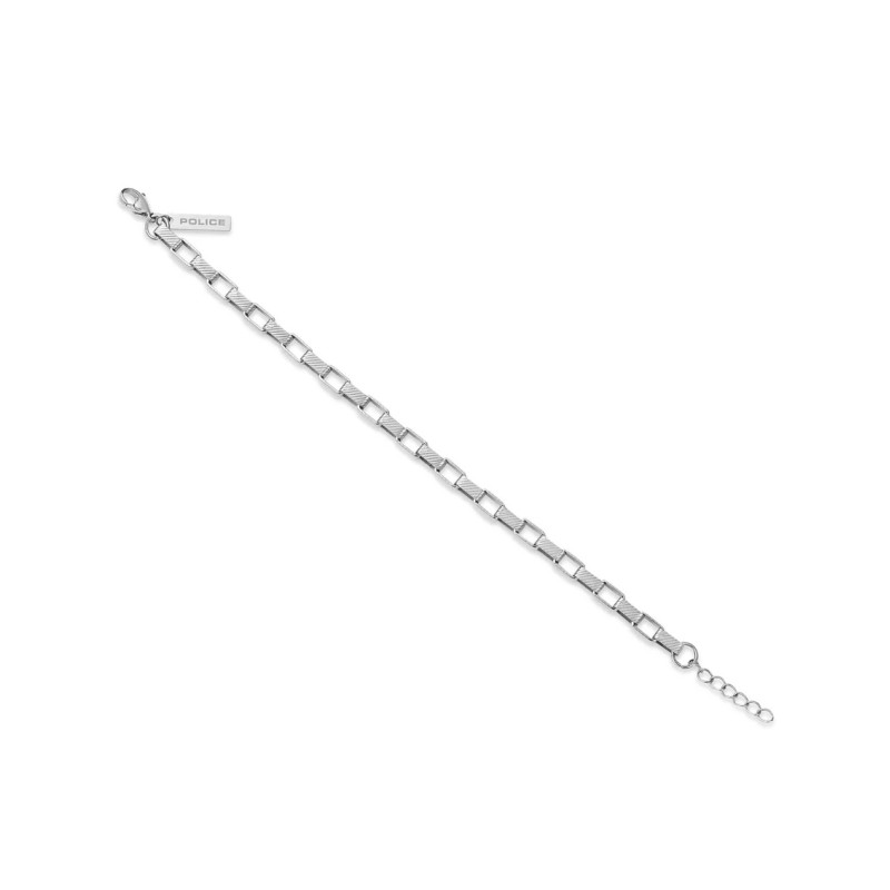 Pulsera Police Player Hombre PEAGB0041801 – Diseño rebelde con cable y eslabones en metal color acero