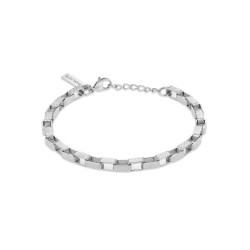 Pulsera Police Player Hombre PEAGB0041801 – Diseño rebelde con cable y eslabones en metal color acero