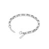 Pulsera Police Player Hombre PEAGB0041801 – Diseño rebelde con cable y eslabones en metal color acero