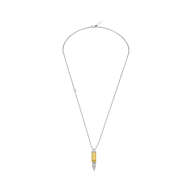 Collar Police Bullet para Hombre PEAGN0034103 – Colgante Bala Bicolor en Metal | Estilo Urbano y Elegante