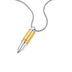 Collar Police Bullet para Hombre PEAGN0034103 – Colgante Bala Bicolor en Metal | Estilo Urbano y Elegante
